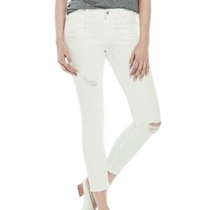 Lucky Brand White Distressed Brooke Capri Mid Rise 10/30 NWT